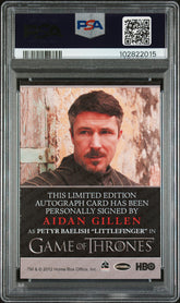 2012 Game Of Thrones S1 Autograph Aidan Gillen Limited Bordered Auto PSA 8